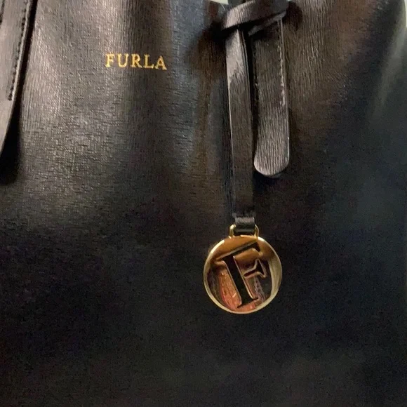 FURLA Sally Saffiano Leather Tote (EUC) Black - Picture 4 of 17